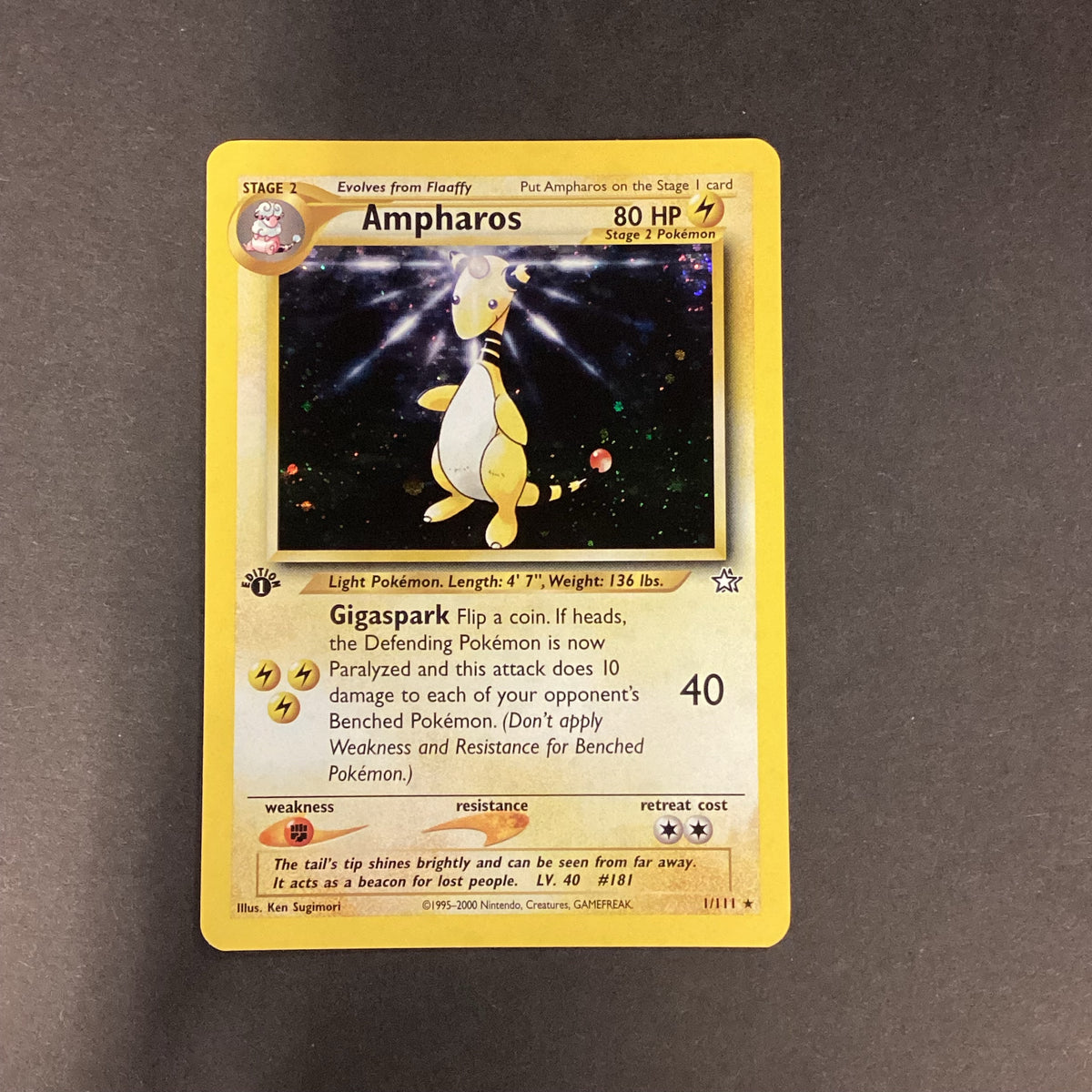 CGC 1st edition Neo Genesis Ampharos 2024 Holo